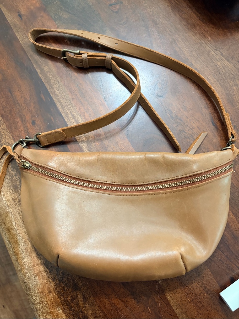 Able Berkeley Whiskey Leather Crossbody Belt Bag